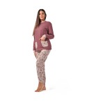 Pigiama donna serafino con tasche Karel punto milano SE5301