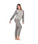 Pigiama donna punto milano caldo cuori Ambro D6507.23