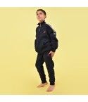 Tuta ragazzo bimbo aperta giacca zip felpata blu Lotto LA1051 