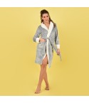 Vestaglia lunga giacca camera donna in flanel grigio Cippi 4985
