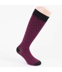 Calze lunghe gambaletto donna Pezzini be natural fantasia nero fucsia