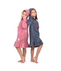 Vestaglia con zip bimba caldo coral  con cappuccio Irge IK368