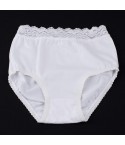 Slip da bambina in cotone elasticizzato con pizzo 3 pezzi