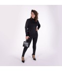 Leggings donna Sisi Immagine nero con stampa glitter 