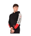 Felpa leggera con cappuccio Ufficiale AC MILAN cotone nero, grigio melange