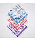 Set di 6 fazzoletti donna da naso 100% cotone fantasia fiori 