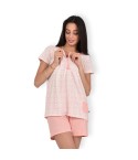 Pigiama donna estivo Lovable L0CPU 100% cotone rosa farfalline