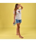 Pigiama Kappa donna estivo cotone KWS 22963 bianco