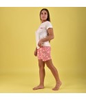 Pigiama donna estivo corto fiori rosa Il granchio GP5007