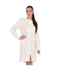 Camicia da notte donna aperta Cippi 2629 100% cotone panna