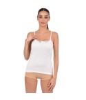 Canotta donna spalla stretta Tiemme cc/9 scollo pizzo 100% cotone