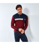 Pigiama uomo bordeaux blu caldo cotone Enrico Coveri taschino EP2091