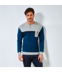 Pigiama Enrico Coveri uomo caldo cotone cobalto grigio taschino EP2091