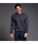 Pigiama uomo Enrico Coveri caldo cotone fantasia blu rosso EP2101