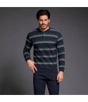 Pigiama uomo invernale Enrico Coveri EP2111 caldo punto milano blu