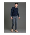 Pigiama uomo caldo punto milano Enrico coveri EP2070 blu
