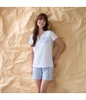 Pigiama donna fantasia geometrica in cotone Enrico Coveri EP5330