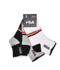 Calze corte Fila F8849 bambino nero grigio bianco cotone 3 paia