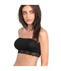 Fascia seno senza ferretto Cotonella gd232 in cotone elasticizzato e pizzo 