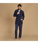 Giacca da camera uomo in pile Fascino 7118 blu