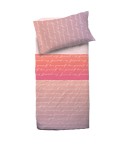 Completo letto Pompea Lettere lenzuola sopra sotto e federa rosa