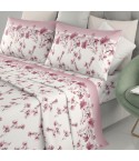 Completo letto 100% cotone Irge Ginevra fantasia Fiordaliso rosa