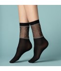 Calze Fiore Prima Neve 40 den nero a pois in lurex