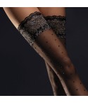 Sexy calza autoreggente Fiore Favorita 20 den pois in lurex balza pizzo