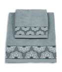 Vingi set asciugamani viso + ospite cotone Fiorella acquamarina