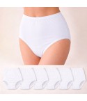 Slip da donna tradizionali cotone Fisafil bordo pizzo 6pz
