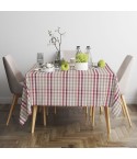 Tovaglia Sommaruga Francy no stiro rettangolare trama quadri dis I beige e rosso