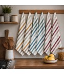 Strofinacci fantasia rigata 100% cotone Zambaiti Elite - 6 pezzi