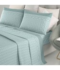 Completo letto 100% cotone Irge Ginevra fantasia Lilibet verde salvia