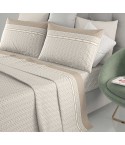 Completo letto 100% cotone Irge Ginevra fantasia Lilibet beige
