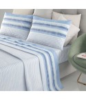 Completo letto 100% cotone Irge Ginevra fantasia Urban azzurro
