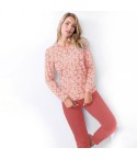 Pigiama donna leggero maniche lunghe corallo Il Granchio GP5002