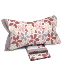Completo letto Pompea Hera lenzuola sopra sotto con angoli federa rosa antico