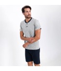 Pigiama uomo Il Granchio GP1051 corto estivo cotone grigio melange