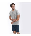 Pigiama uomo Il Granchio GP1048 corto estivo cotone grigio melange
