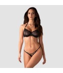 Set sexy con reggiseno in pizzo francese e perizoma aperto Obsessive