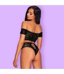 Sexy set top + mutandine Obsessive Inessita pizzo nero 2 pz.