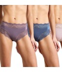 Slip donna cotone elasticizzato e pizzo Jadea 3 pezzi