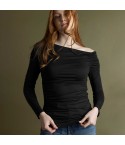 Maglia donna monospalla asimmetrica con arricciatura Admas 43677