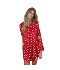 Camicia da notte donna tessuto lucido effetto raso cuoricini Admas 51513