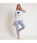 Pigiama donna caldo cotone nuvola stella luna Admas 62623