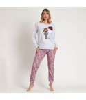 Pigiama donna caldo cotone fiori bambolina Santoro 62388
