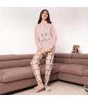 Pigiama Donna in caldo coral con dolcissima renna Biancaluna 24D23007