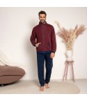 Pigiama uomo maglia aperta in pile Biancaluna 25U03002