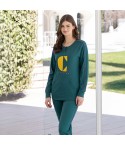 Pigiama donna serafino manica lunga caldo cotone El Charro ELP51