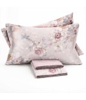 Completo letto floreale in percalle di cotone Enrico Coveri Kaira